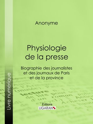 cover image of Physiologie de la Presse